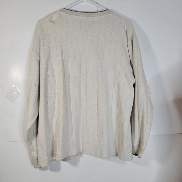 Mens Alexander Julian Colours Sweater Off White Gray Trim Size Med 100% Cotton - Picture 8 of 8
